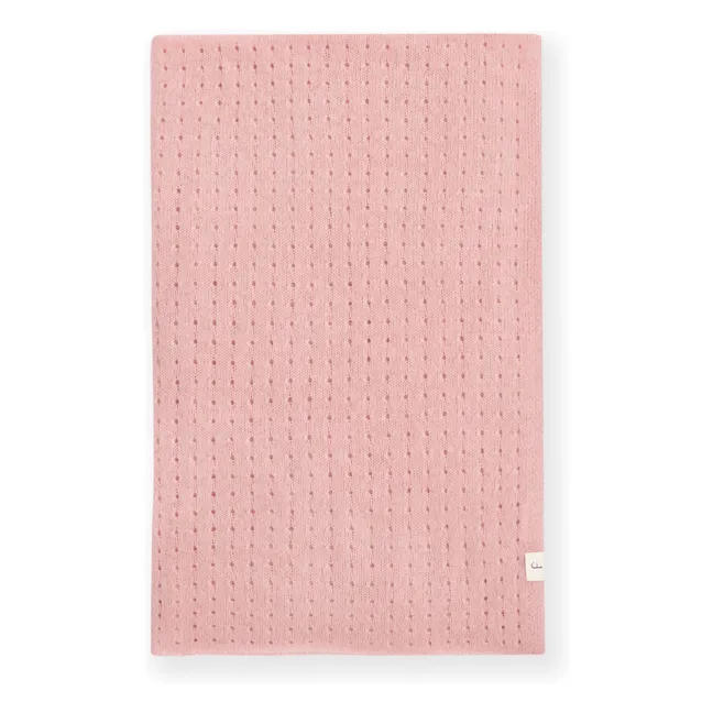 Decke Pointelle Bio-Kaschmir | Rosa