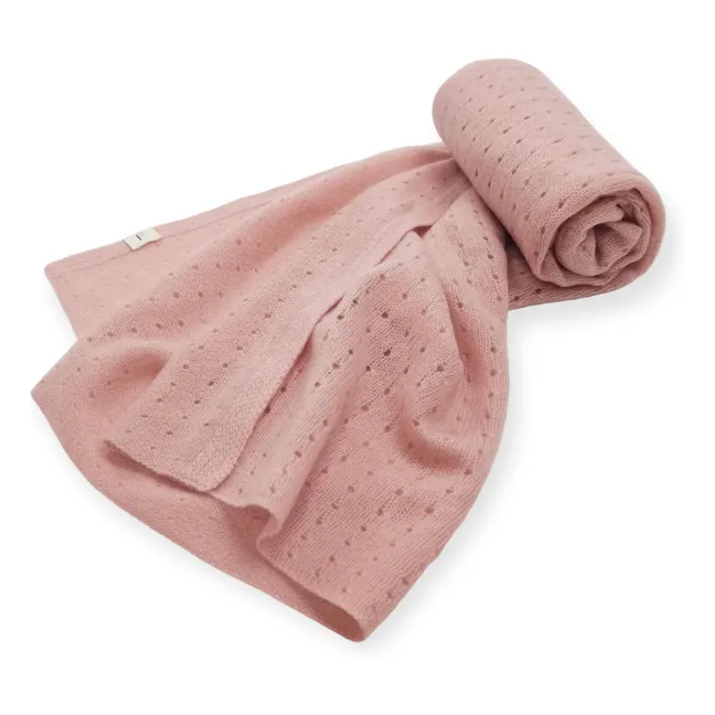 Decke Pointelle Bio-Kaschmir | Rosa