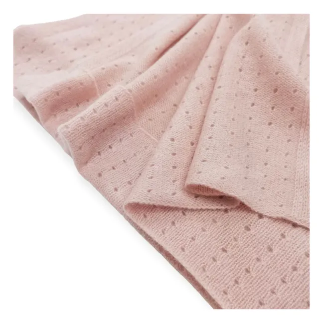 Decke Pointelle Bio-Kaschmir | Rosa
