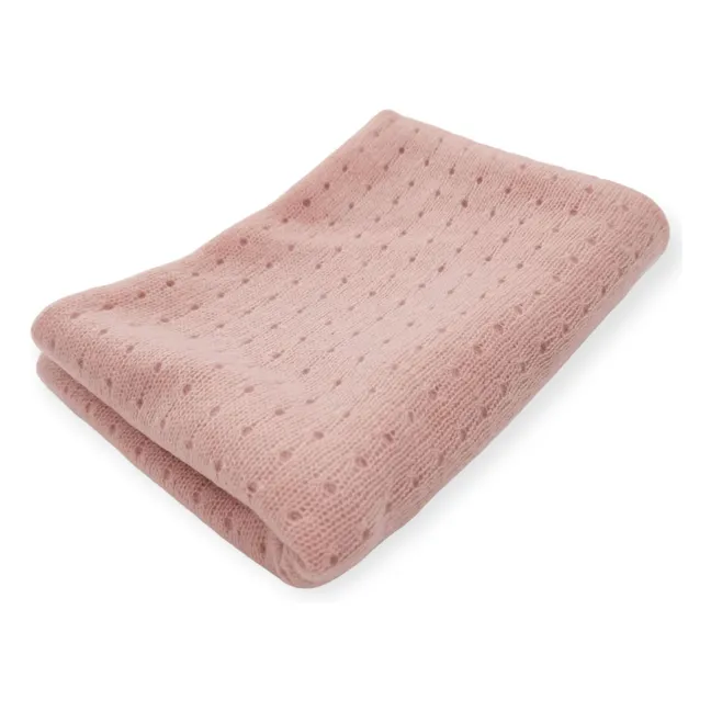 Decke Pointelle Bio-Kaschmir | Rosa