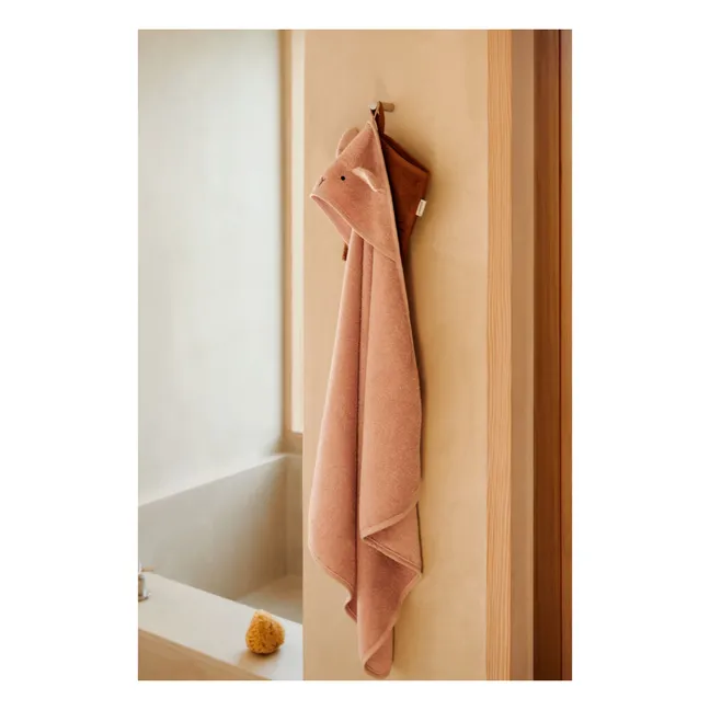 Cape de bain Albert en coton bio | Rabbit rose