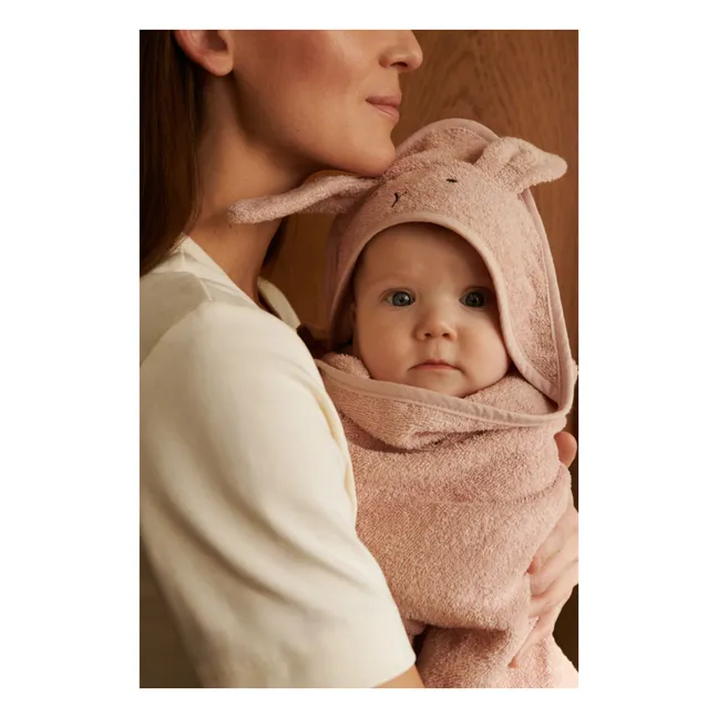 Cape de bain Albert en coton bio | Rabbit rose