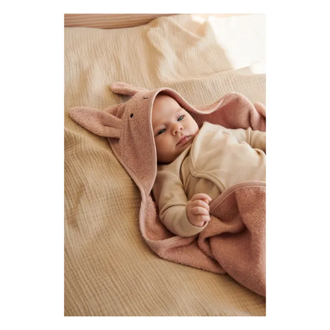 Cape de bain Albert en coton bio | Rabbit rose