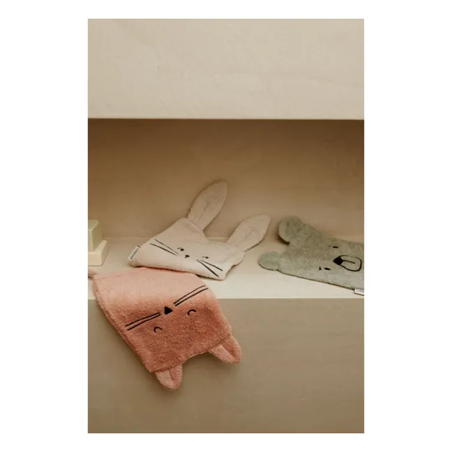 Gants de toilette Sylvester en coton bio - Set de 3 | Dove blue mix