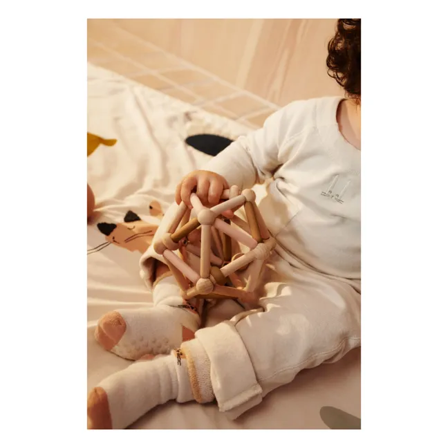 Annemette wooden motor rattle | Mustard multi mix