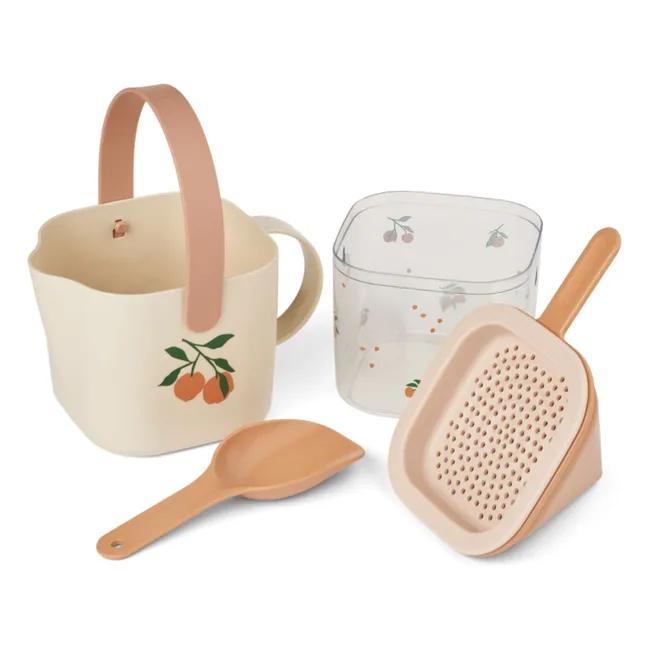 Cubo y tamiz de playa Roald | Peach/Sea shell