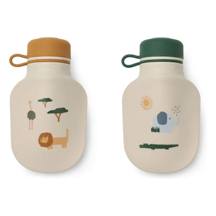 Lizzie silicone smoothie flask - Set of 2 | Safari sandy mix- Product image n°0