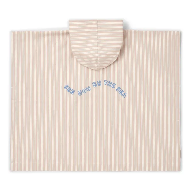 Poncho Kaiden en coton bio | Y/D stripe Sorbet rose/Creme de la creme