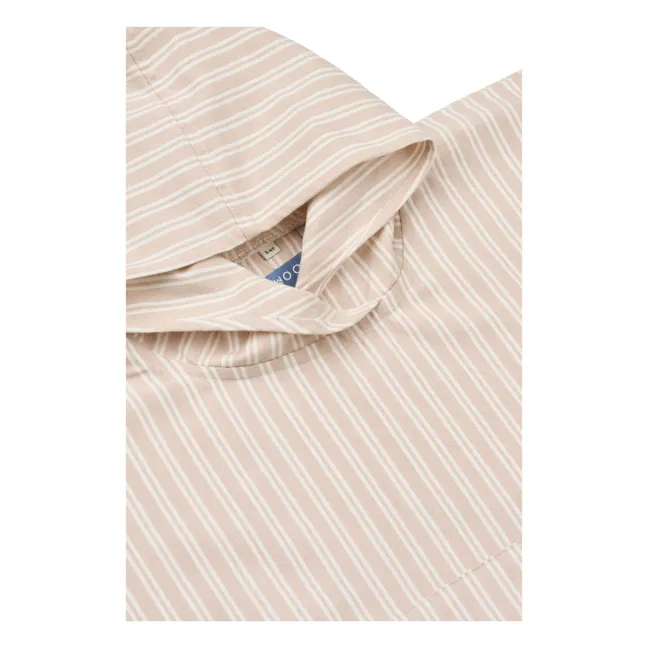 Poncho Kaiden en coton bio | Y/D stripe Sorbet rose/Creme de la creme