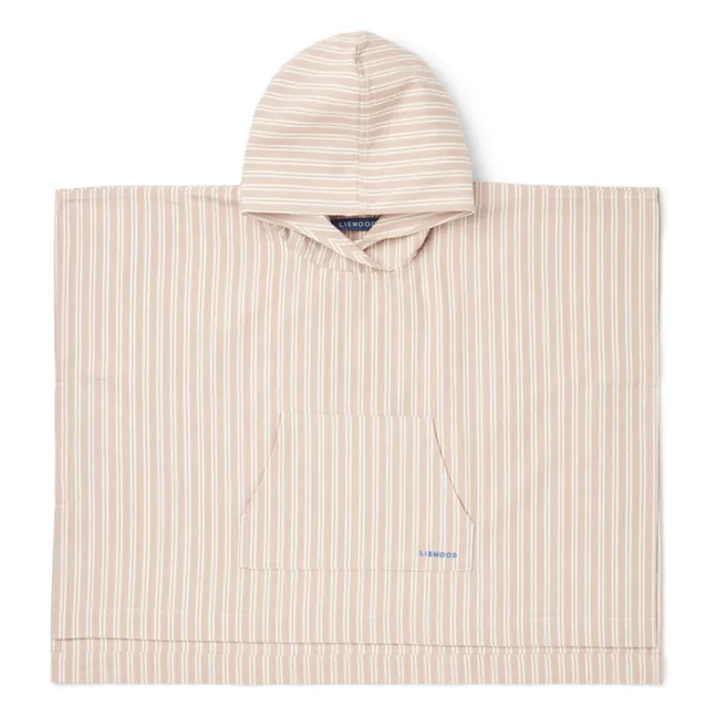 Poncho Kaiden en coton bio | Y/D stripe Sorbet rose/Creme de la creme