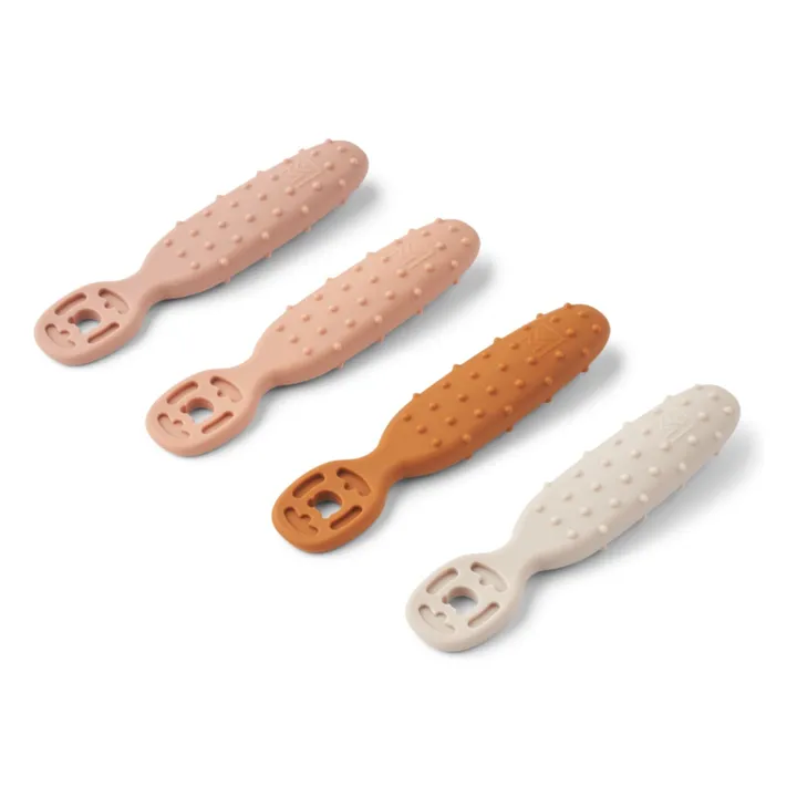 Cuillère d'apprentissage Caelia en silicone - Set de 4 | Pale tuscany multi mix- Image produit n°0
