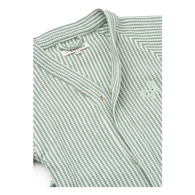 Peignoir Bertha en coton bio | Y/D stripe Peppermint/Creme de la creme