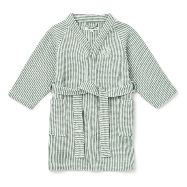 Peignoir Bertha en coton bio | Y/D stripe Peppermint/Creme de la creme