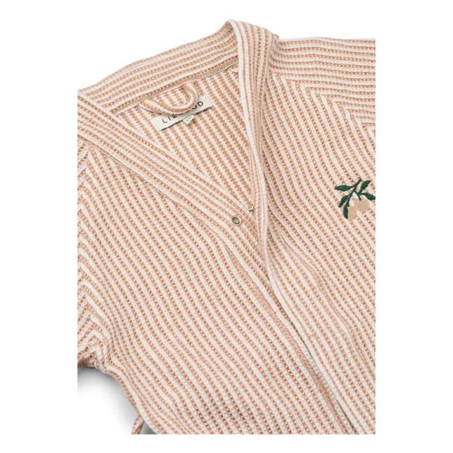 Peignoir Bertha en coton bio | Y/D stripe Tuscany rose/Creme de la creme