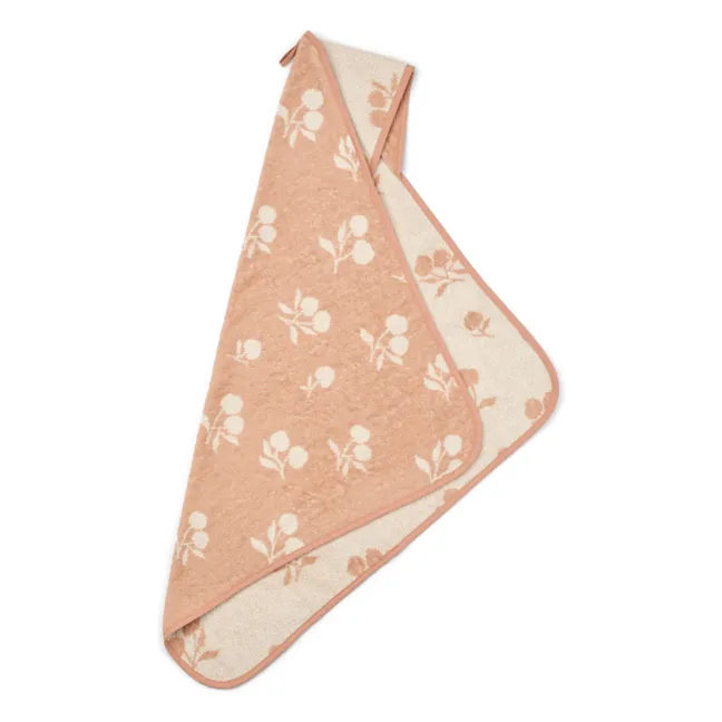 Cape de bain Alba en éponge de coton bio | Peach/Sea shell