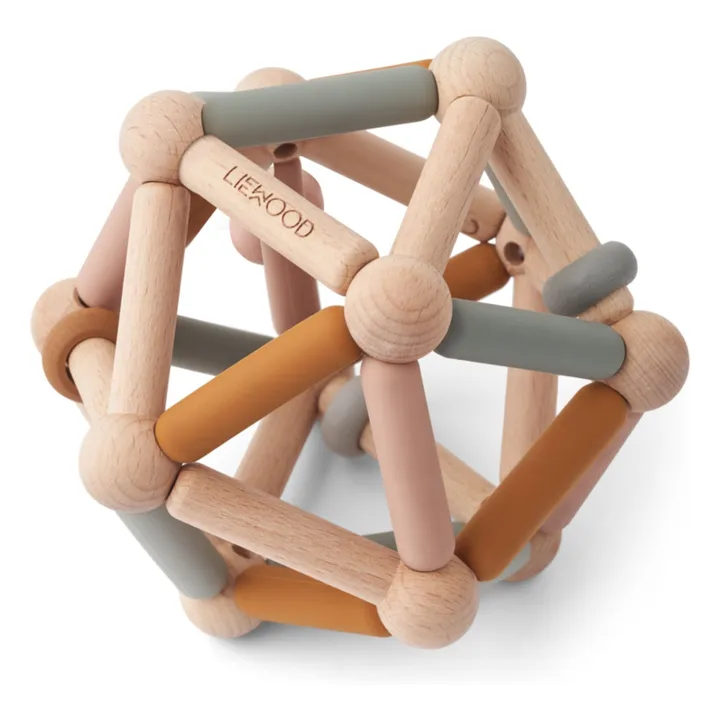 Hochet de motricité Annemette en bois | Mustard multi mix- Image produit n°0