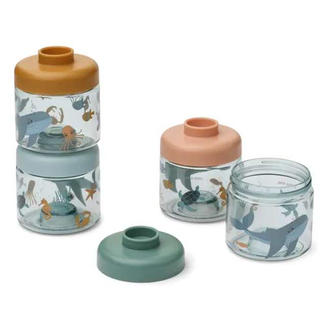 Boîtes repas en tritan Dominique - Set de 4 | Sea creature/Sandy