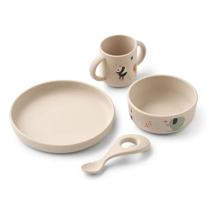 Vivi silicone dish set - Set of 4 | Circus/Sandy- Product image n°0