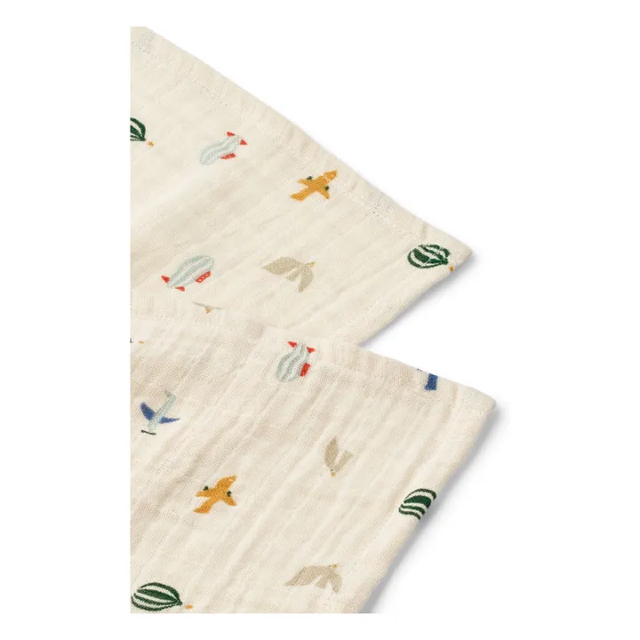 Langes Lewis en coton bio - Set de 2 | Aviator/Ecru- Image produit n°2