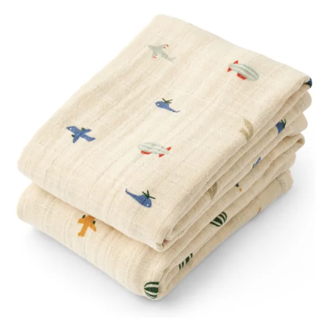 Lewis-Windeln aus Bio-Baumwolle - 2er-Set | Aviator/Ecru