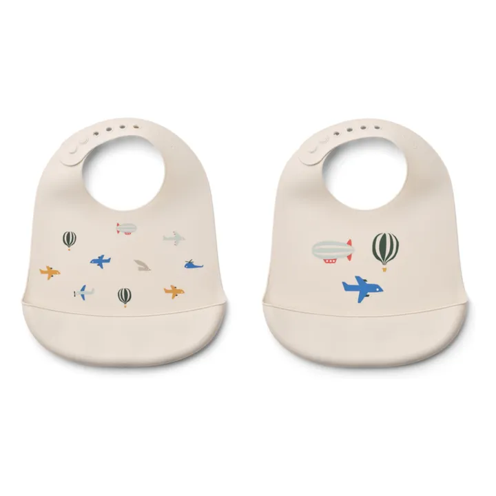 Tilda Silicone Bibs - Set of 2 | Aviator/Ecru- Product image n°0