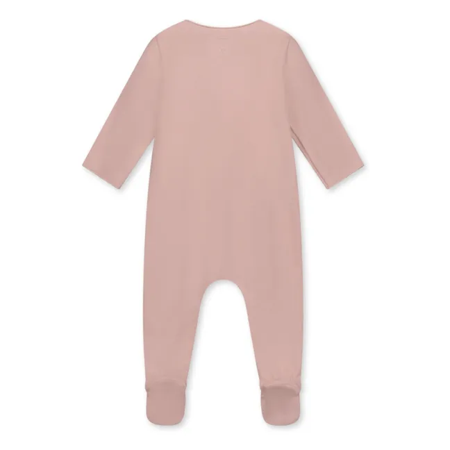 Pijama para recién nacidos de algodón ecológico | Rosa empolvado