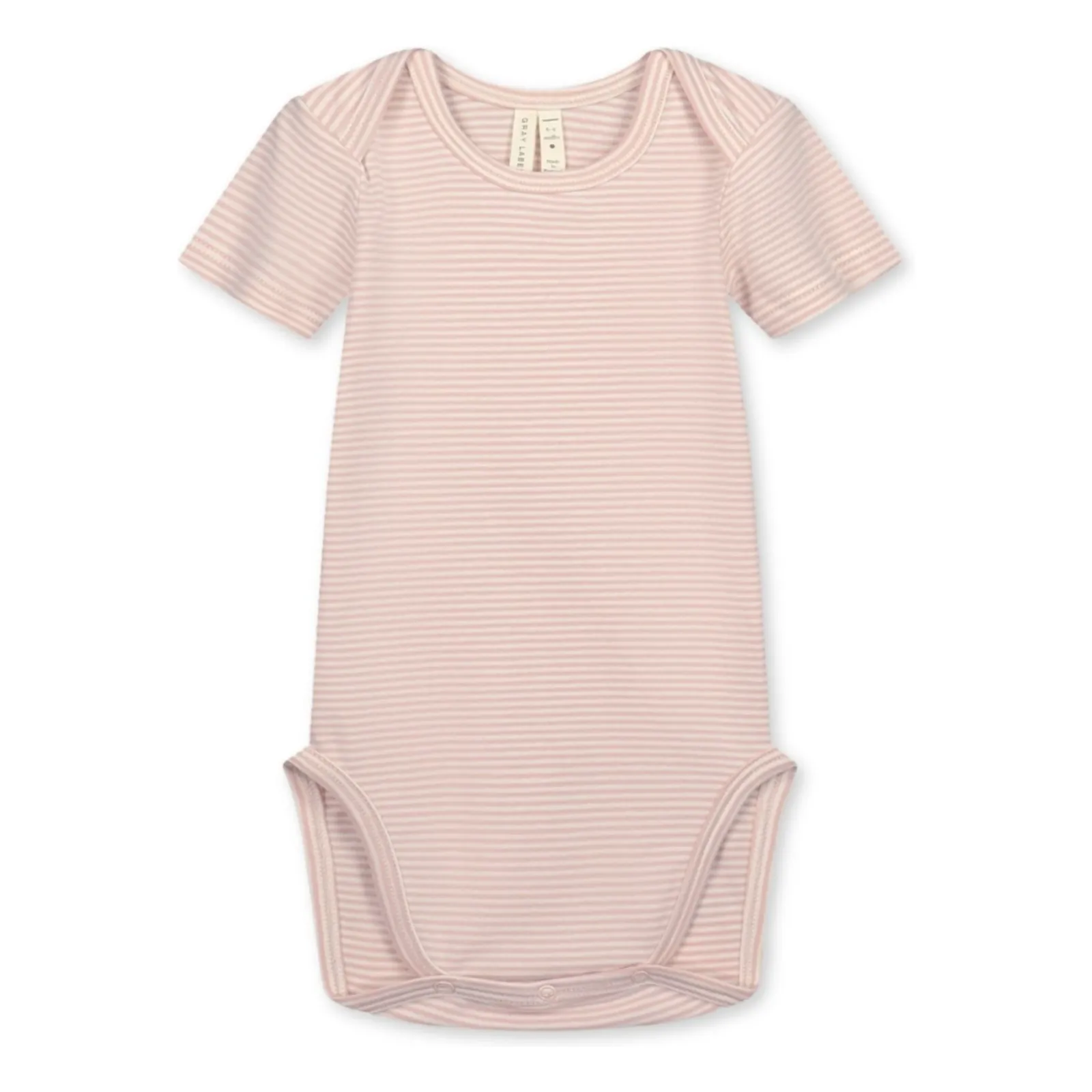 Gray Label Powder Pink Striped Organic Cotton Bodysuit