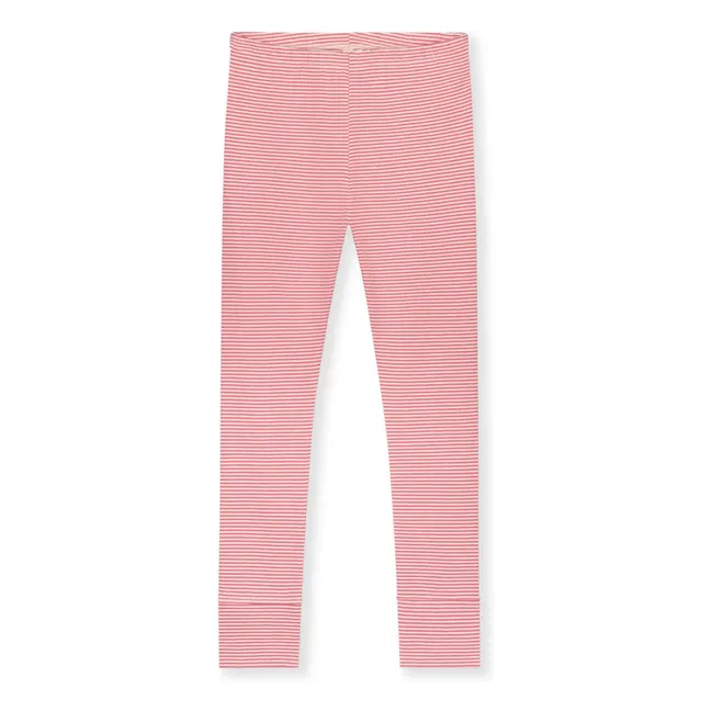 Legging de algodón orgánico a rayas  | Rosa Fushia