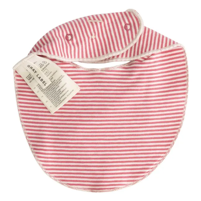 Bavaglino a righe in cotone biologico  | Fuscia