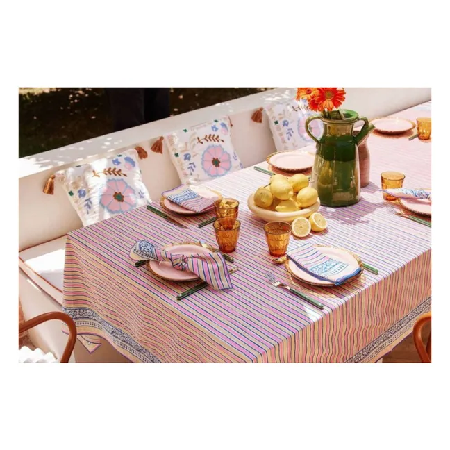Carla tablecloth in organic cotton | Fuchsia
