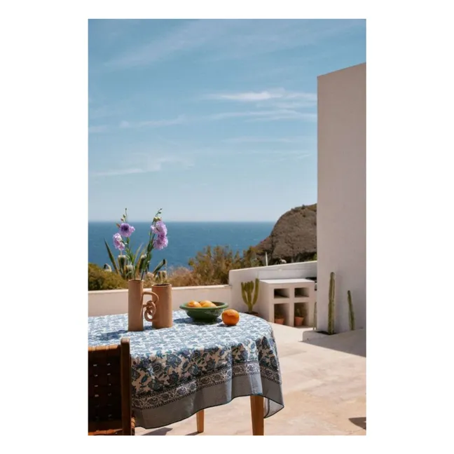 Carla tablecloth in organic cotton | Blue