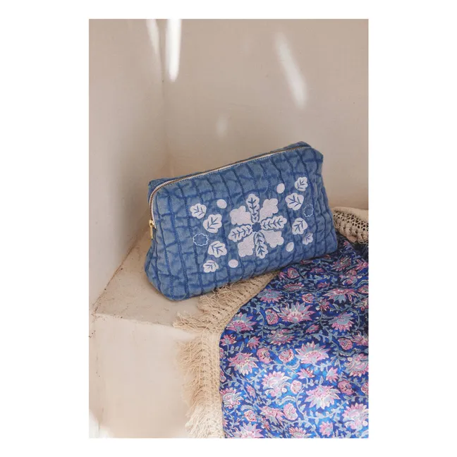 Pochette Teiki en coton bio | Bleu jean