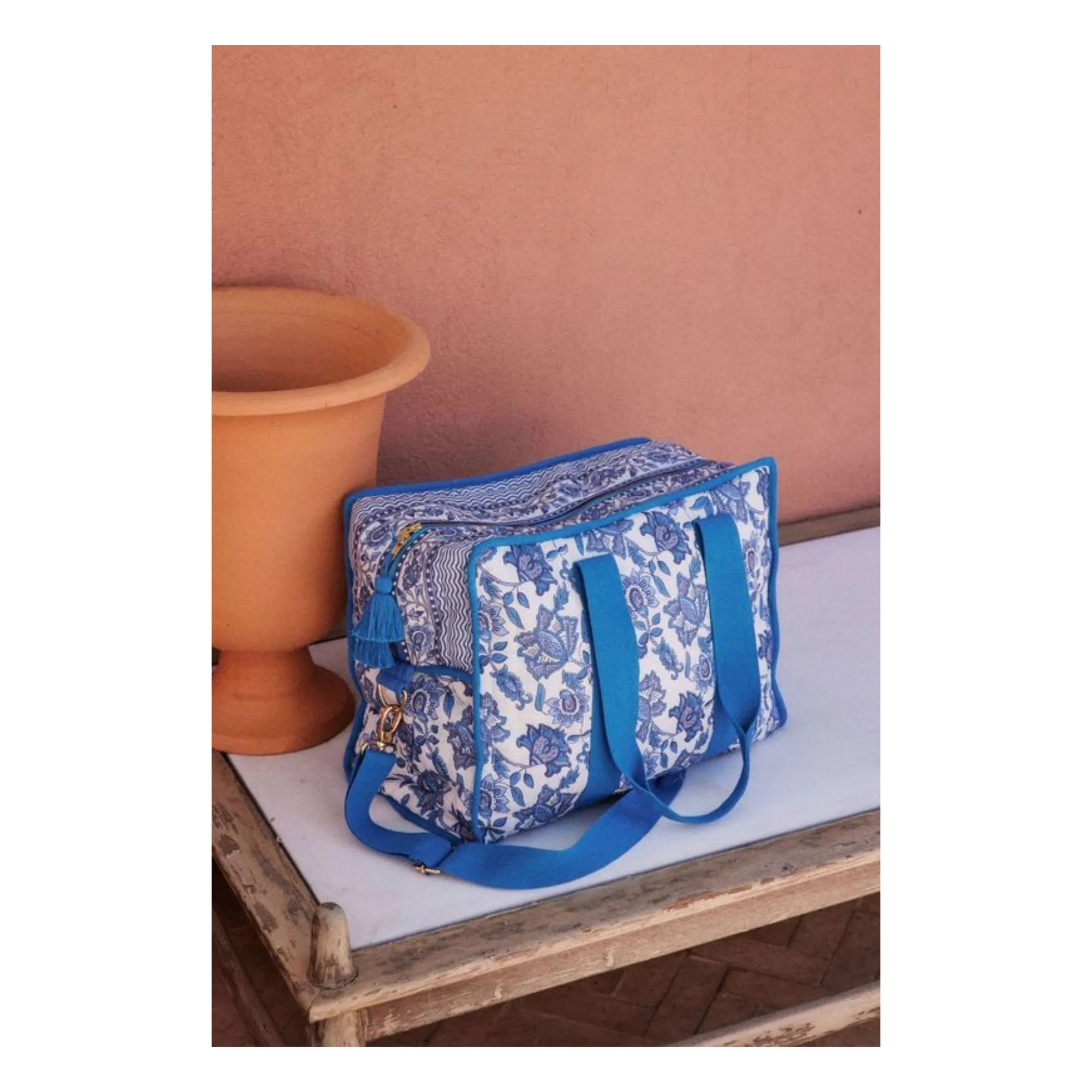 Louise Misha Azure Blue Lilio 36H Bag In Organic Cotton