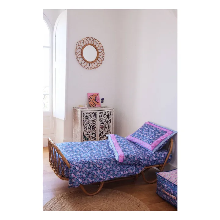 Funda de almohada de algodón ecológico Valerie | Azul oscuro- Imagen del producto n°2