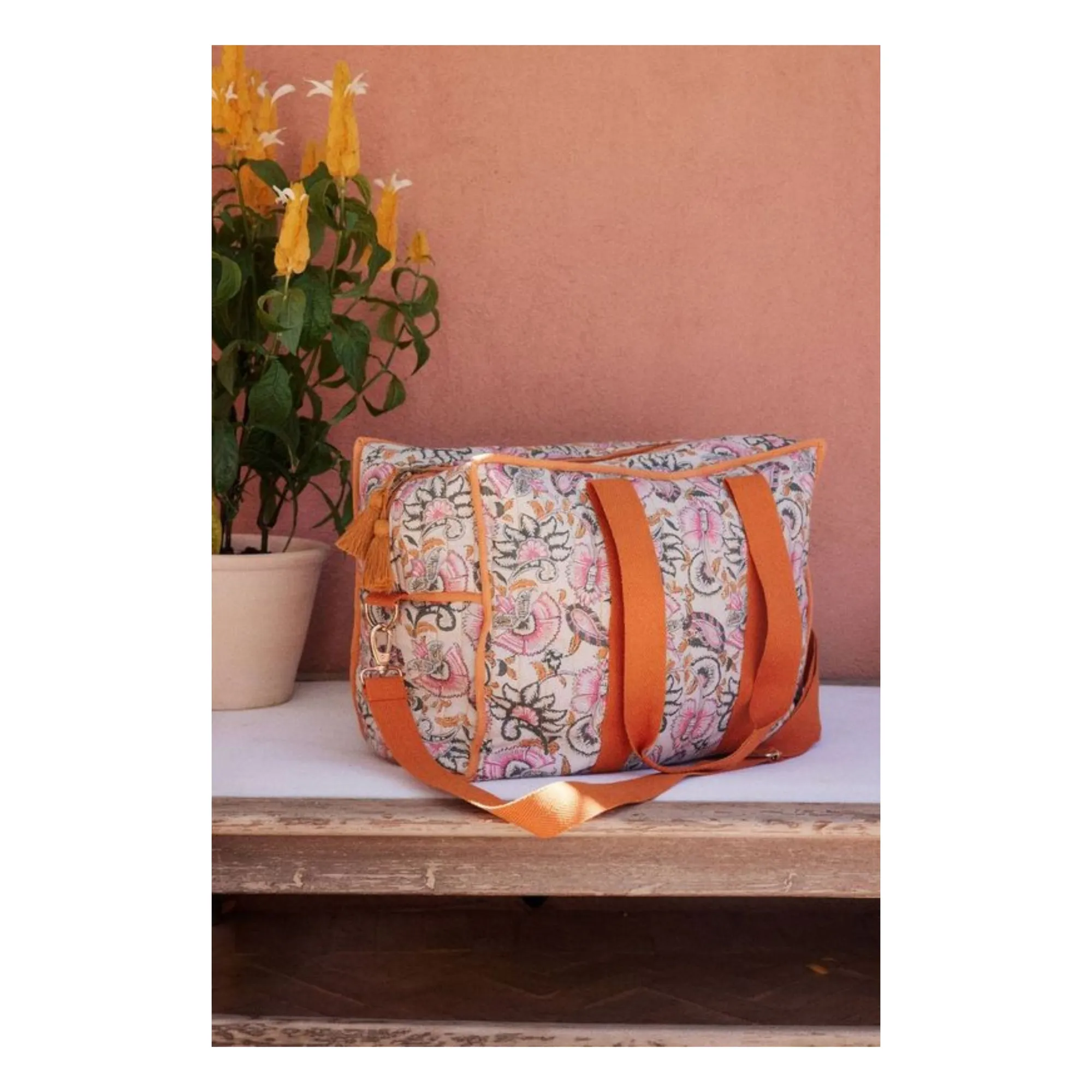 Louise Misha Orange Lilio 36H Bag In Organic Cotton