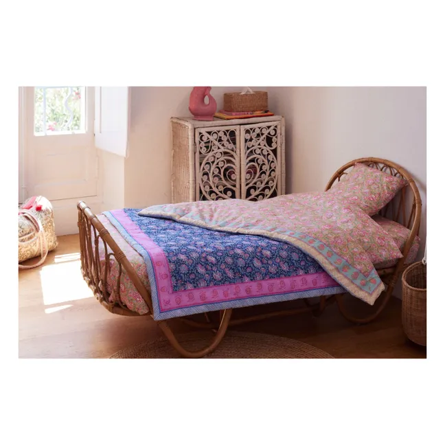 Plaid Enoha en coton bio | Bleu marine