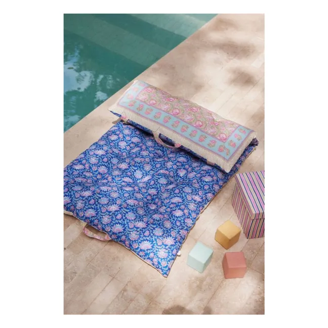Many floor mattress in organic cotton | Navy blue