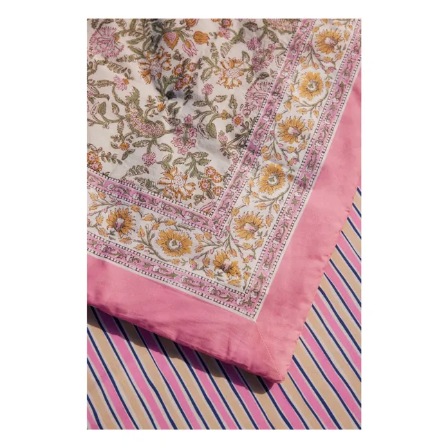 Plaid Enoha en coton bio | Rose