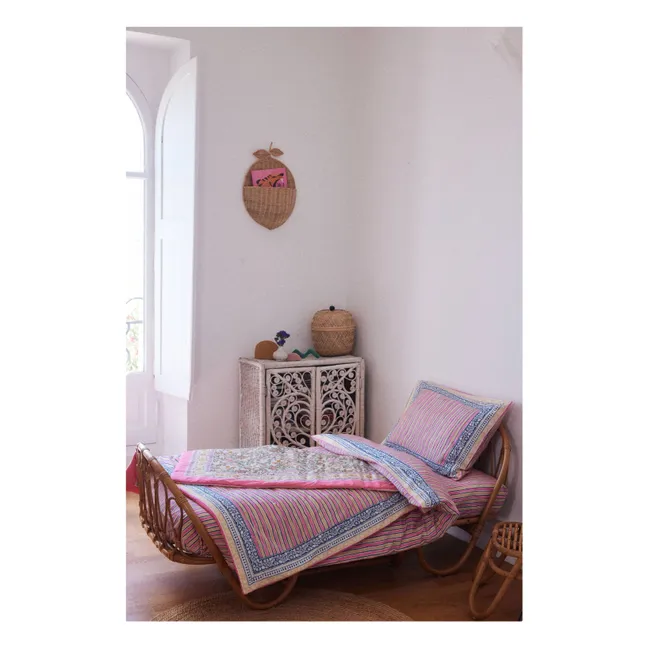 Plaid Enoha en coton bio | Rose