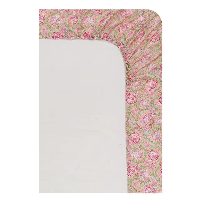 Nicole fitted sheet in organic cotton | Yellow