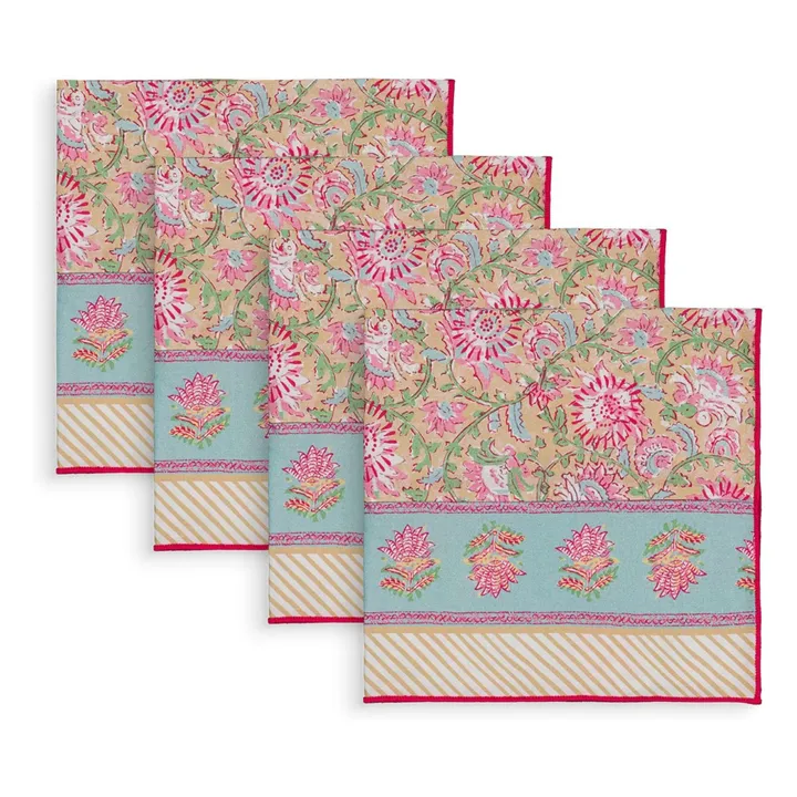 Carlotta napkins - Set of 4 | Yellow- Product image n°0