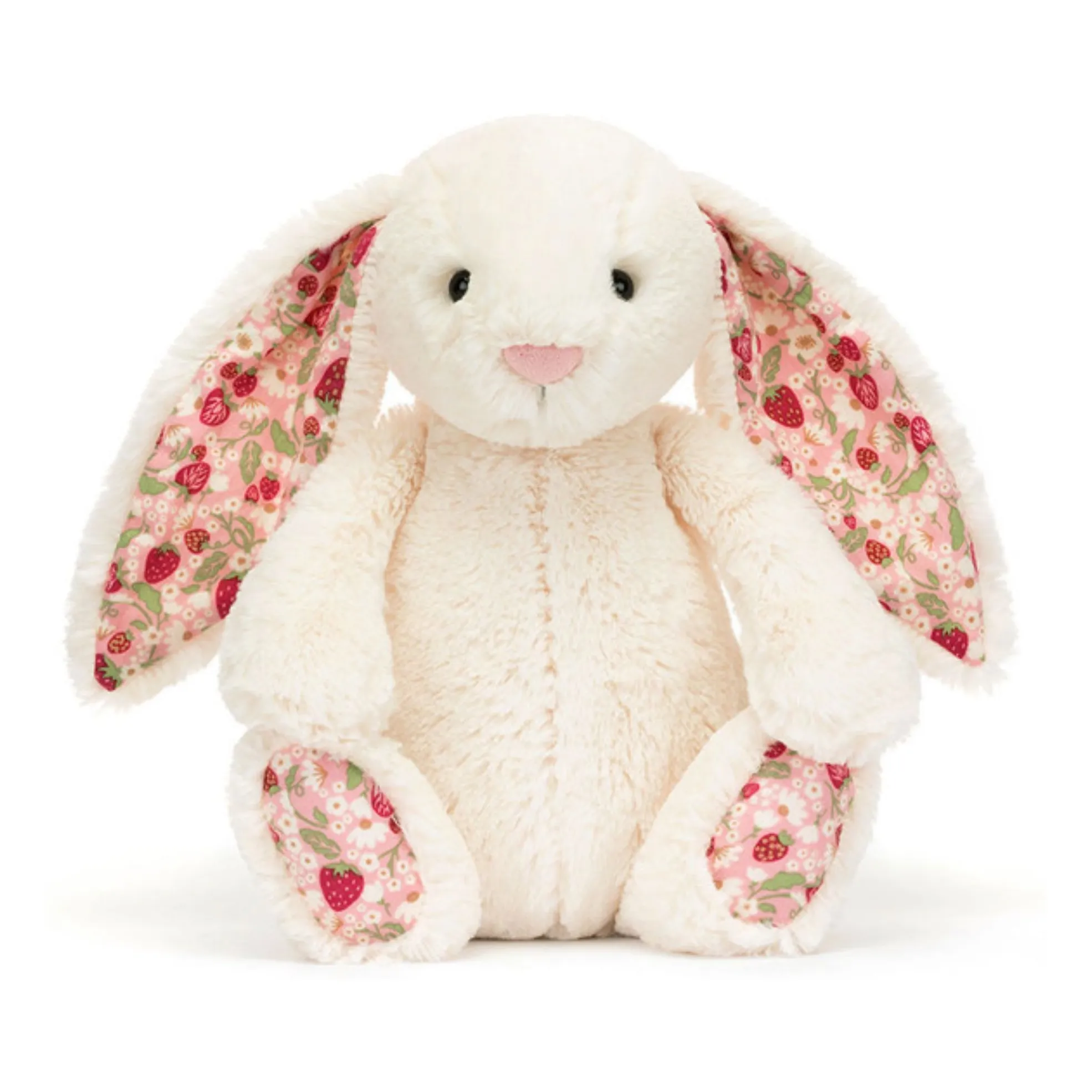 Jellycat White Mimi Strawberry Plush Rabbit