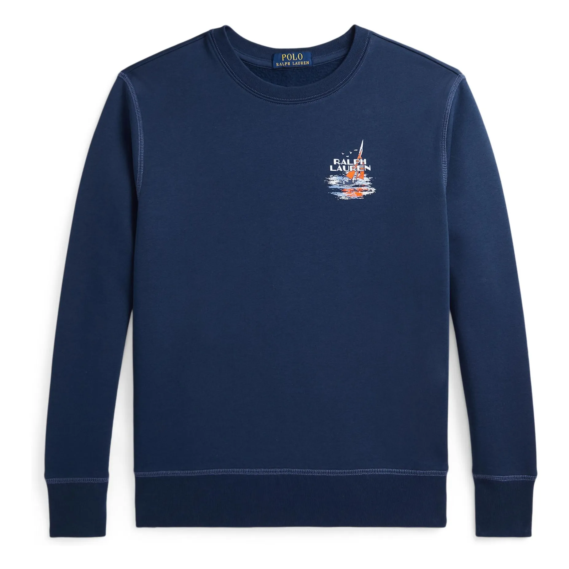 Ralph Lauren Navy Blue Logo Sweat Recycled Fibers