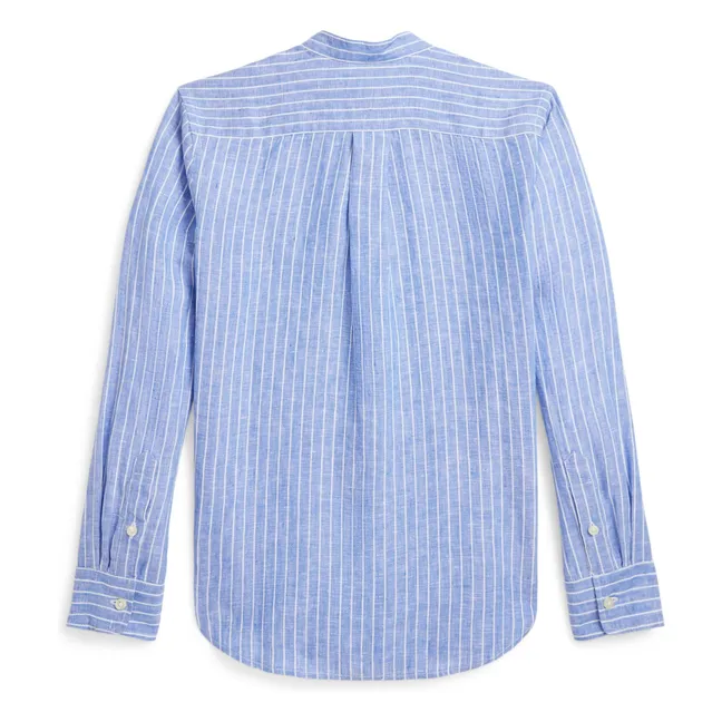 Camisa de rayas de lino | Azul