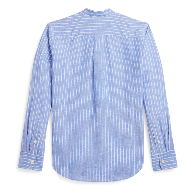 Chemise Rayure Lin | Bleu