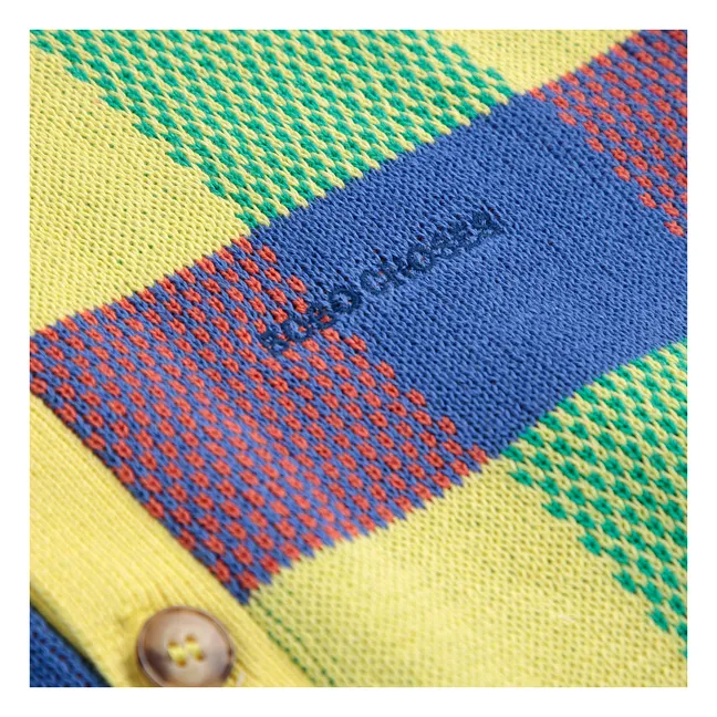Cardigan a quadri in cotone biologico | Giallo