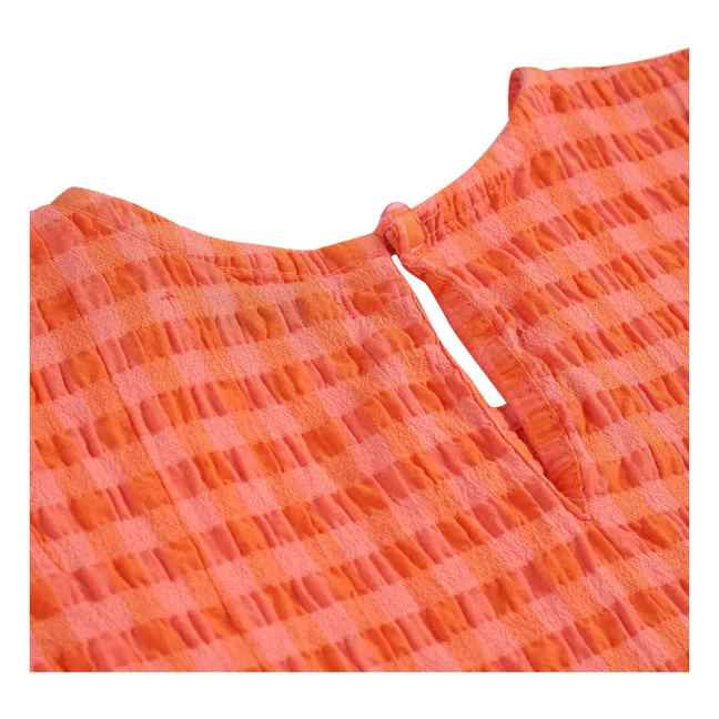 Vichy-Kleid | Korallenfarben