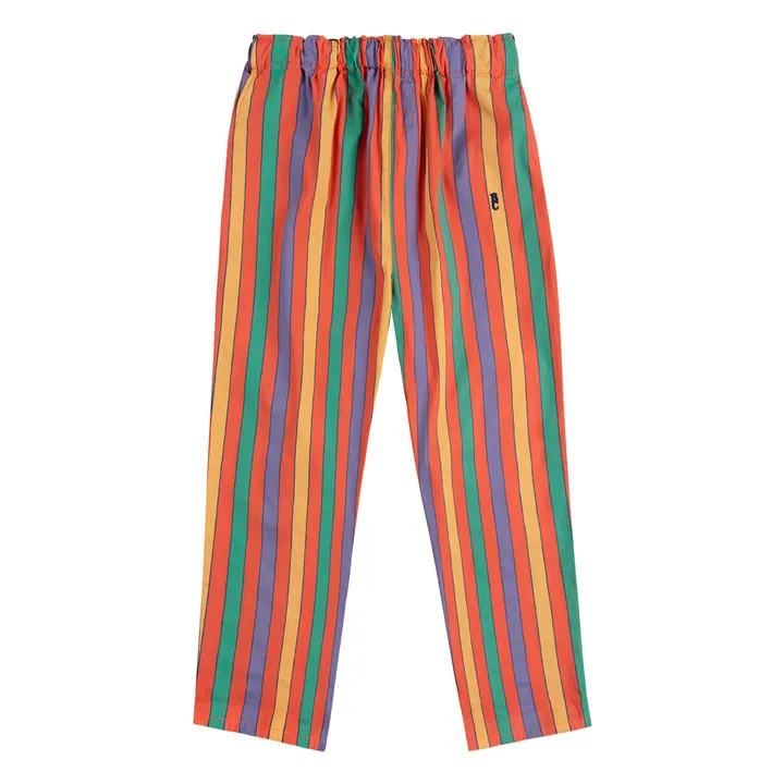 Organic Cotton Stripe Pants | Red- Product image n°0