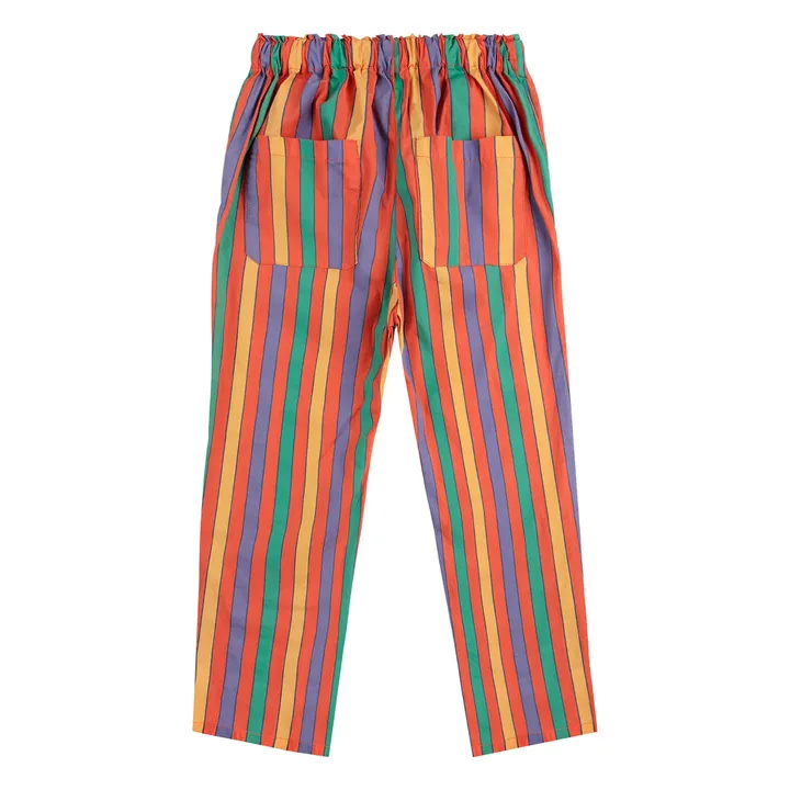 Organic Cotton Stripe Pants | Red- Product image n°3