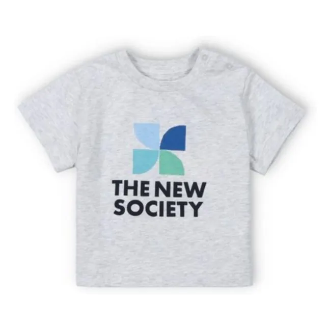 Maglietta Mykonos Baby Logo | Grigio chiné